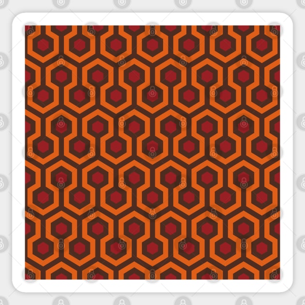 Geometric Pattern: Looped Hexagons: Orange/Red/Brown Sticker by Red Wolf